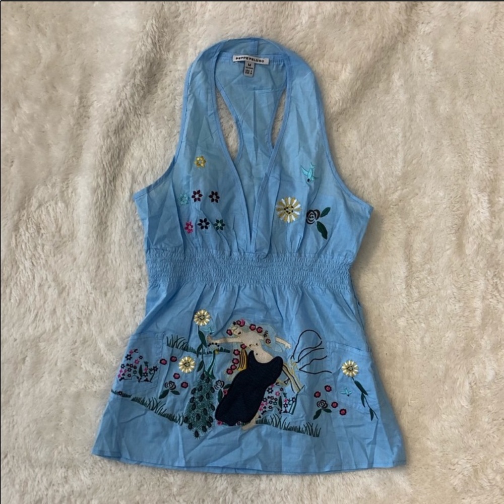 Peppe Peluso Embroidered Racerback Tank